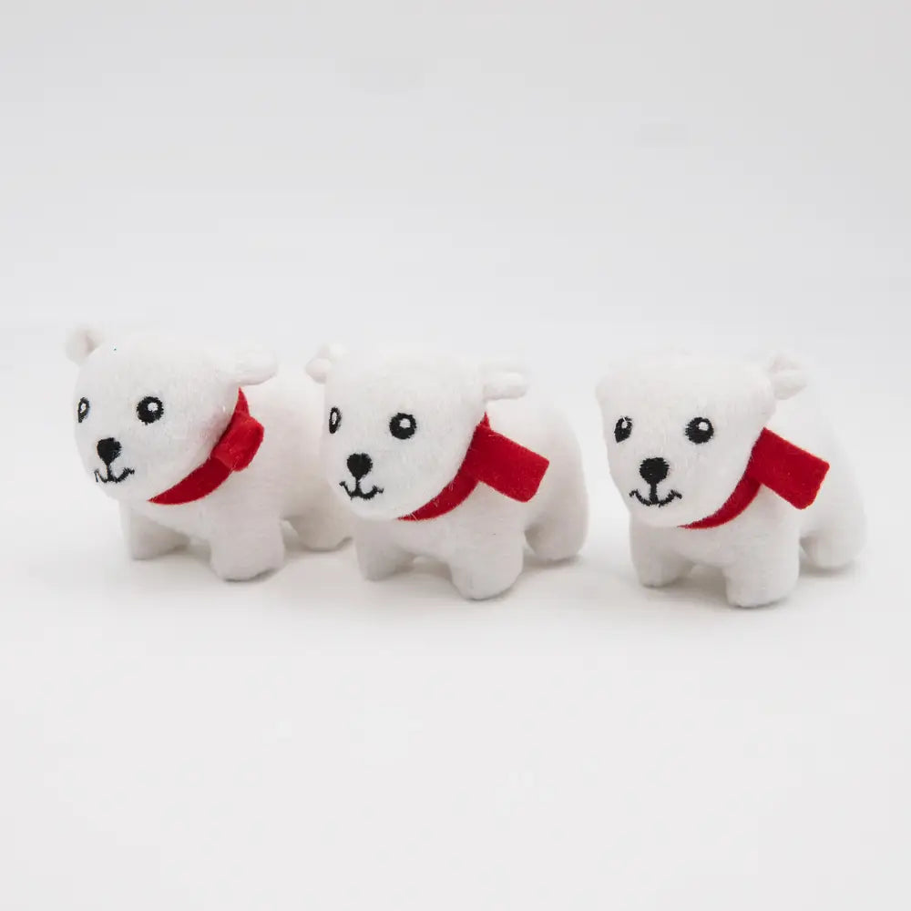 Zippy burrow polar bears in igloo dog toy