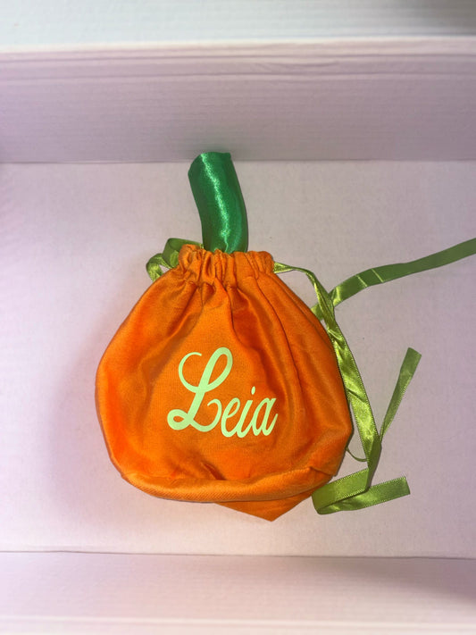 Personalised pumpkin treat bag