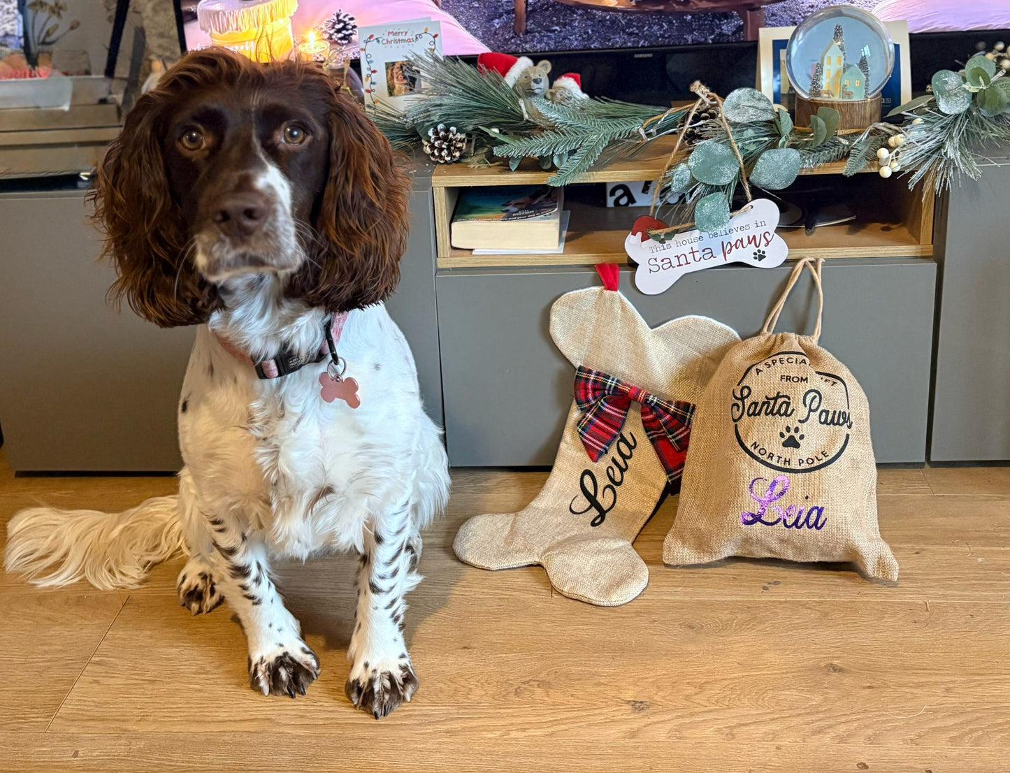 Dog bone Christmas stocking