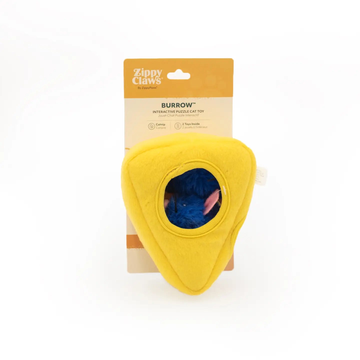 Zippy claws burrow mice and cheese cat toy