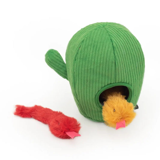 Zippy claws burrow snakes in cactus cat toy