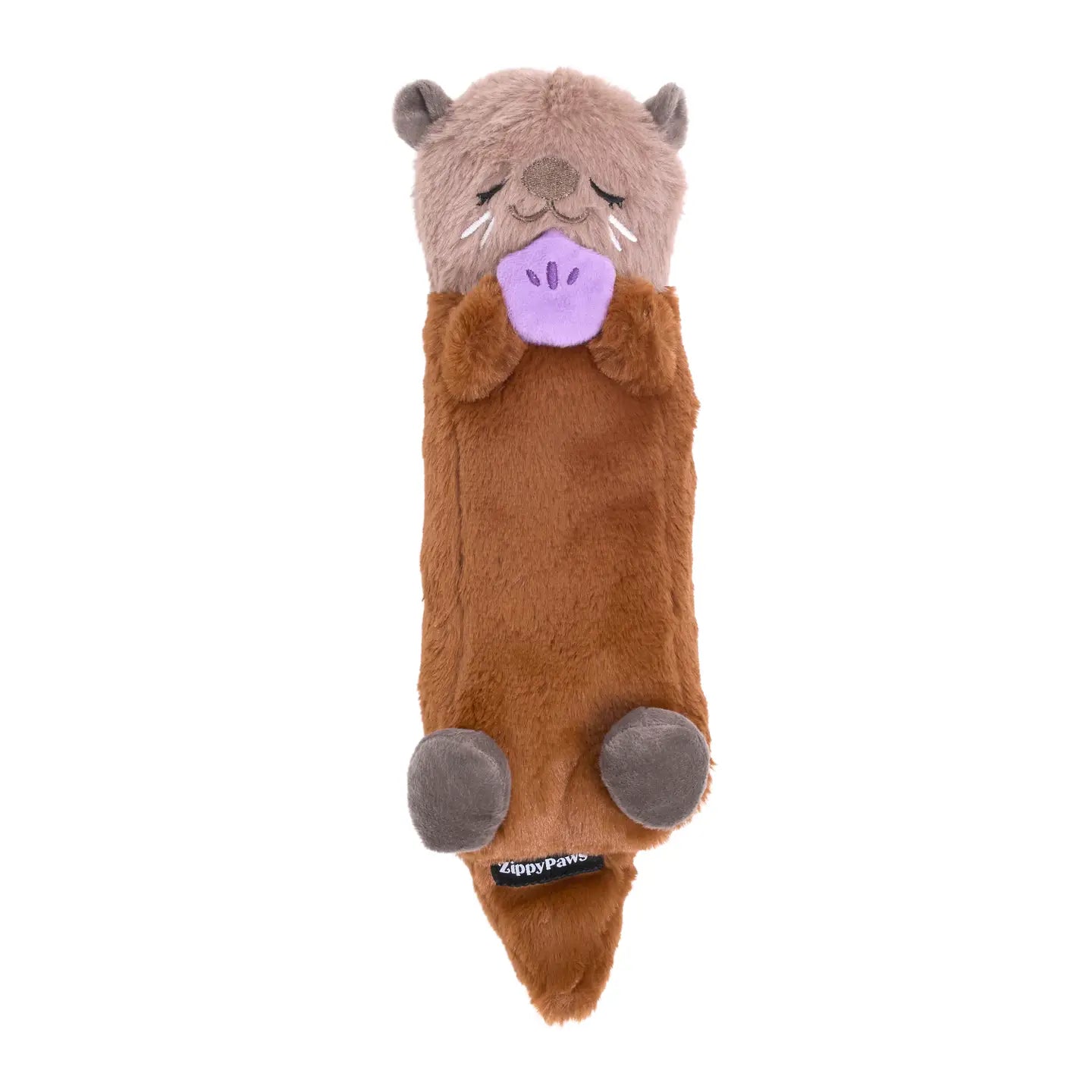 Zippy Snooziez Shhhqueaker Otter dog toy