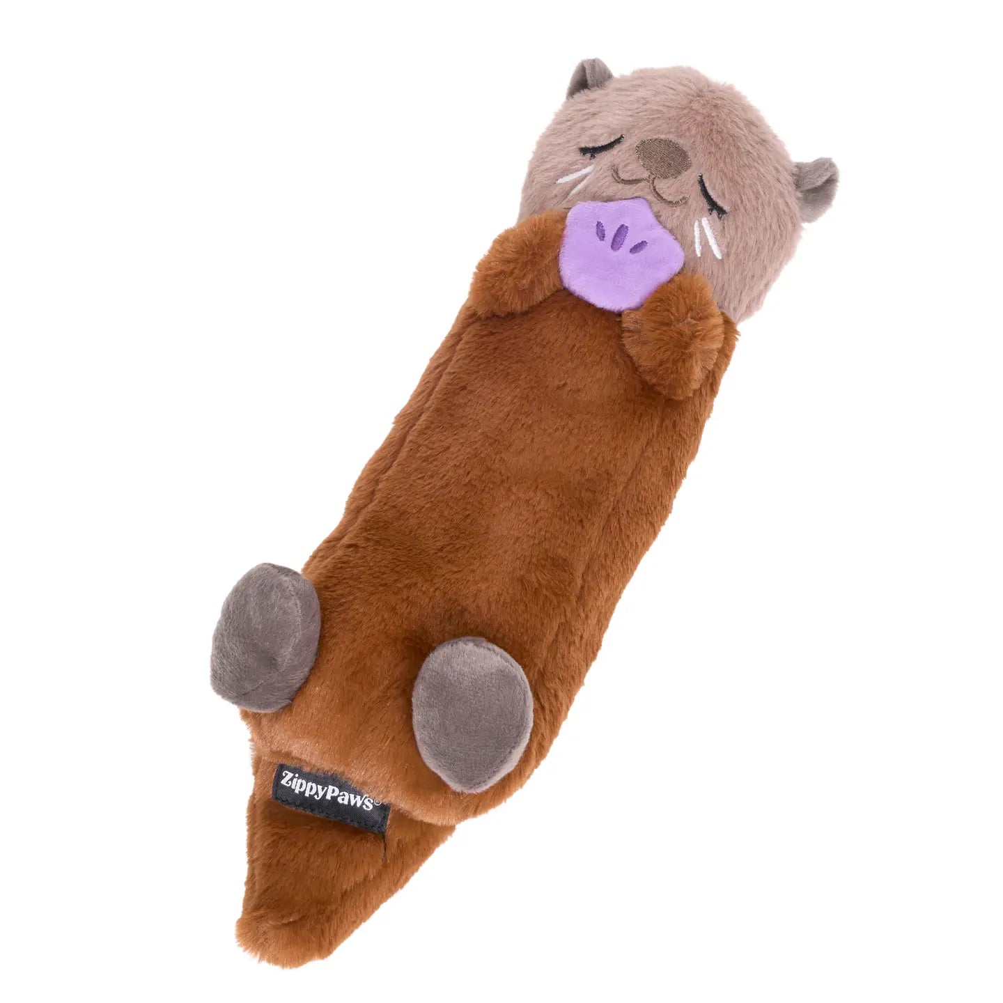 Zippy Snooziez Shhhqueaker Otter dog toy