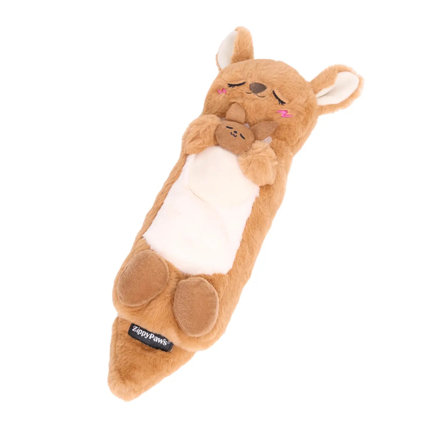 Zippy Snooziez Shhhqueaker Kangaroo dog toy