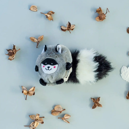 Zippy paws Raccon bush throw dog toy