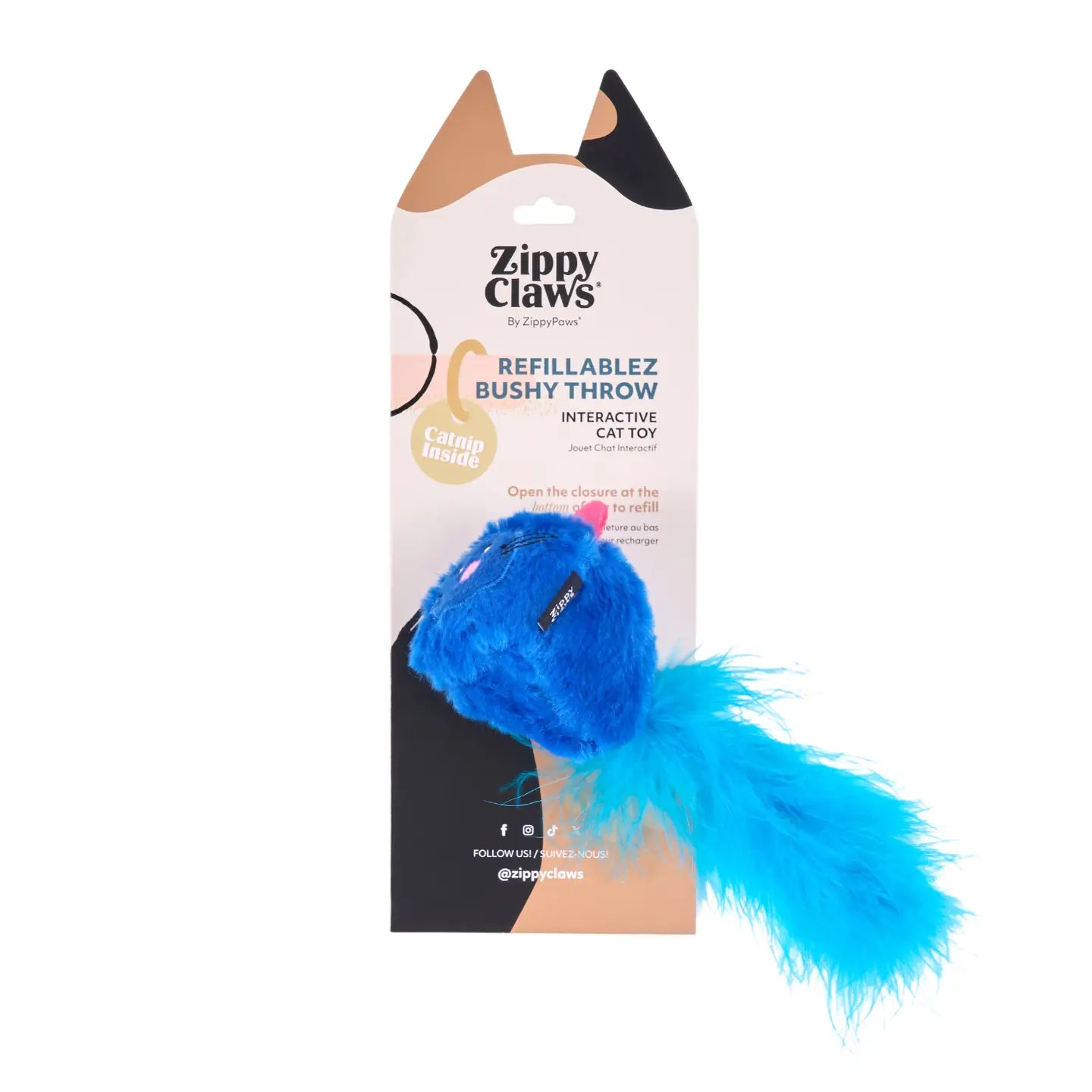 Zippy claws refillablez mouse bushy throw cat toy