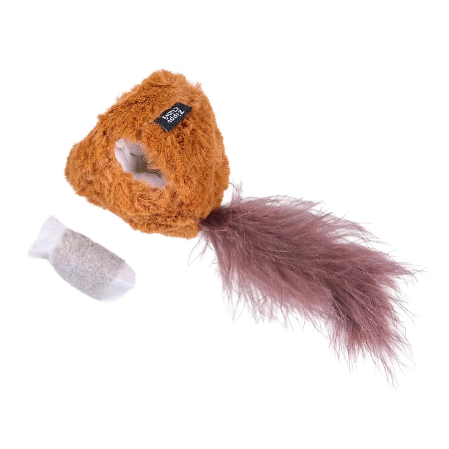 Zippy claws refillablez squirrel bushy throw cat toy