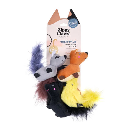 Zippy Claws 4 pack Critters Cat Toy