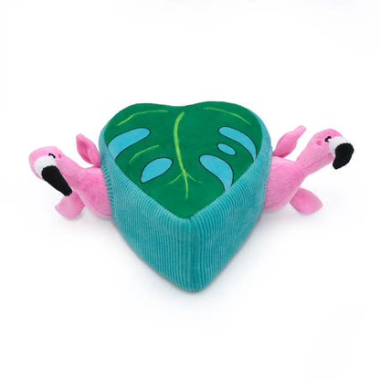 Zippy Paws Burrows Flamingos in Monstera dog toy